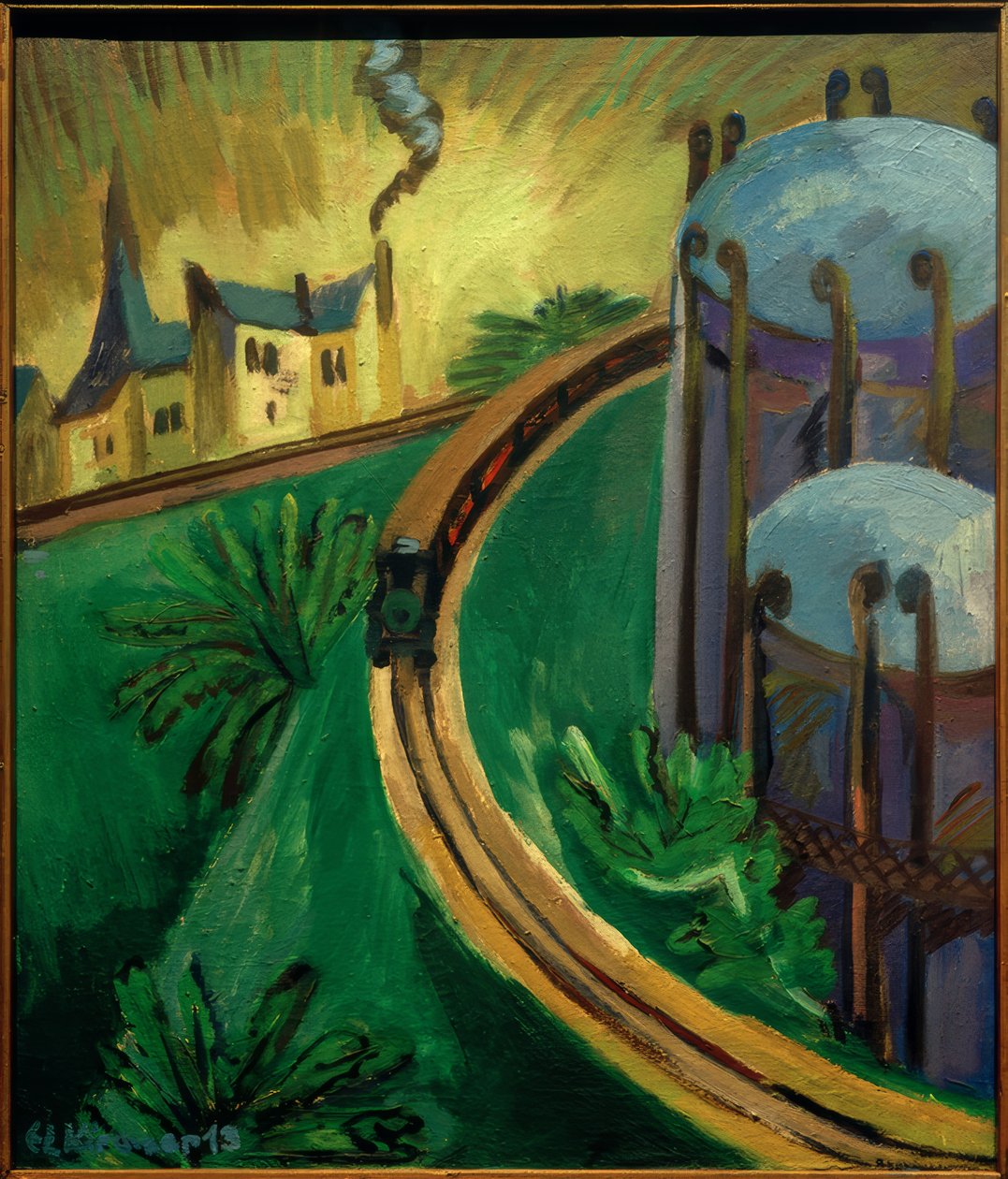 Plynový kotel a příměstský vlak od Ernst Ludwig Kirchner