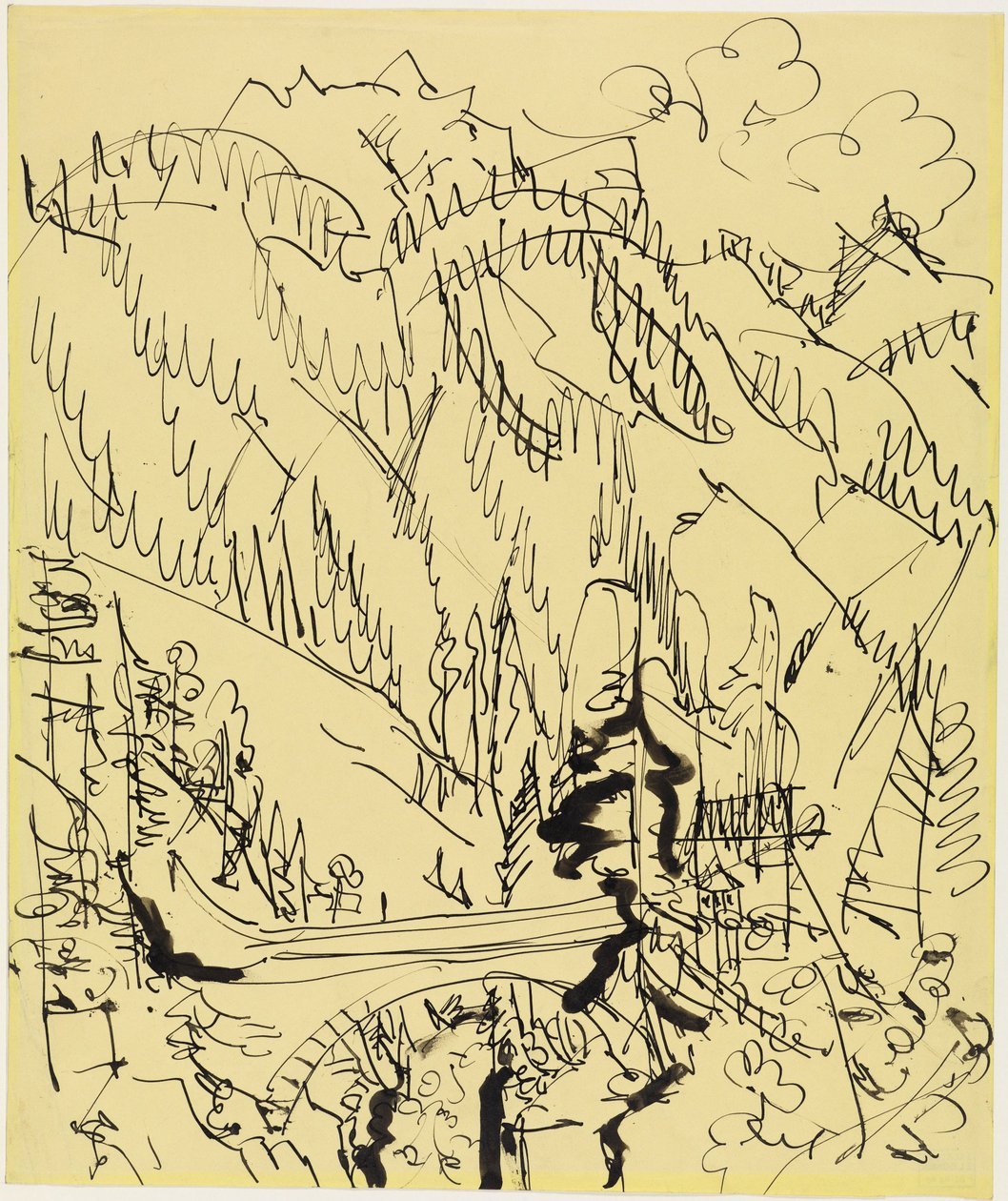 Horská krajina s mostem od Ernst Ludwig Kirchner