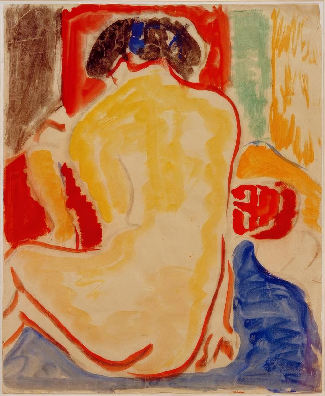 Žlutý akt zezadu od Ernst Ludwig Kirchner