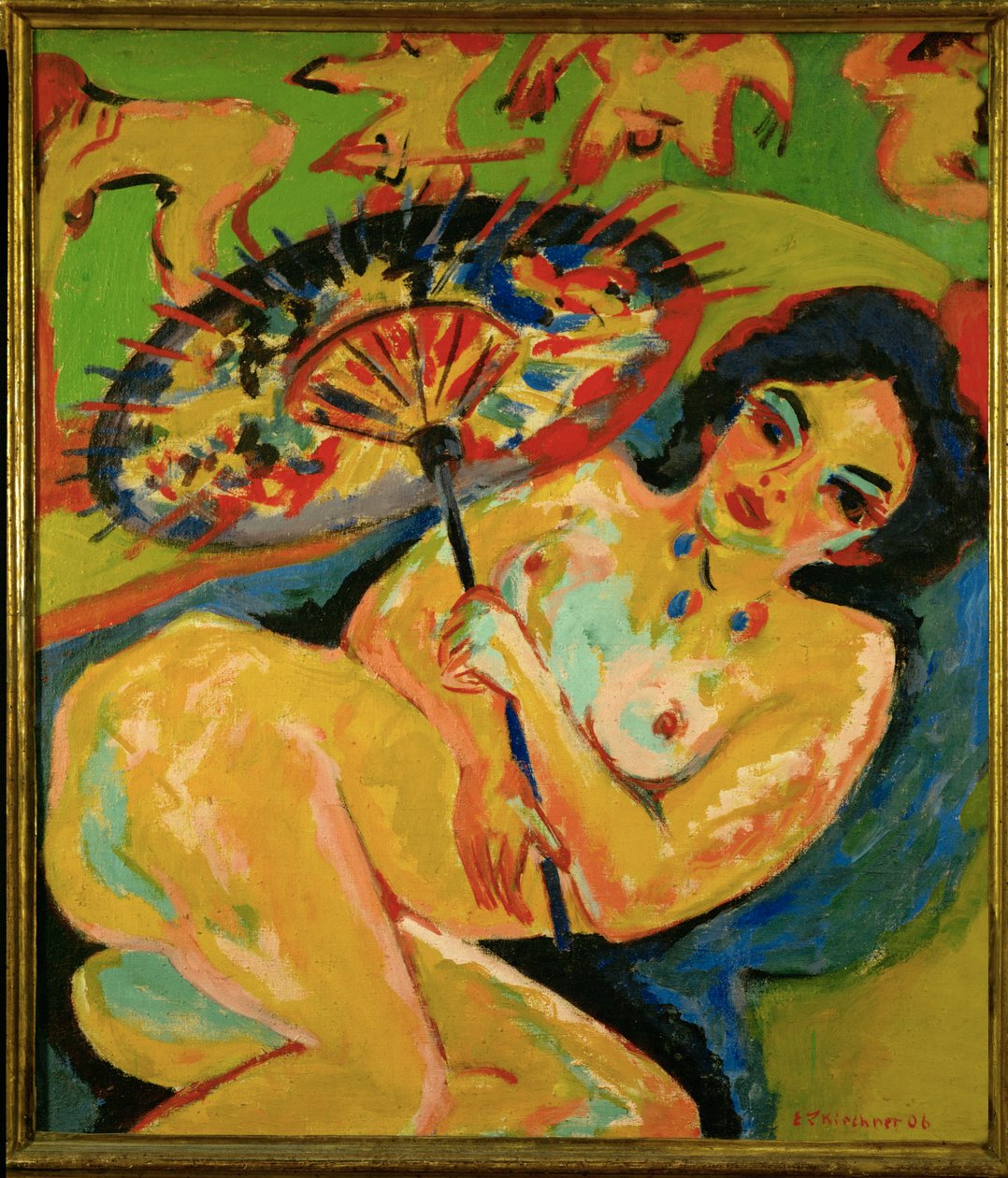 Dívka pod japonským deštníkem (olej na plátně) od Ernst Ludwig Kirchner