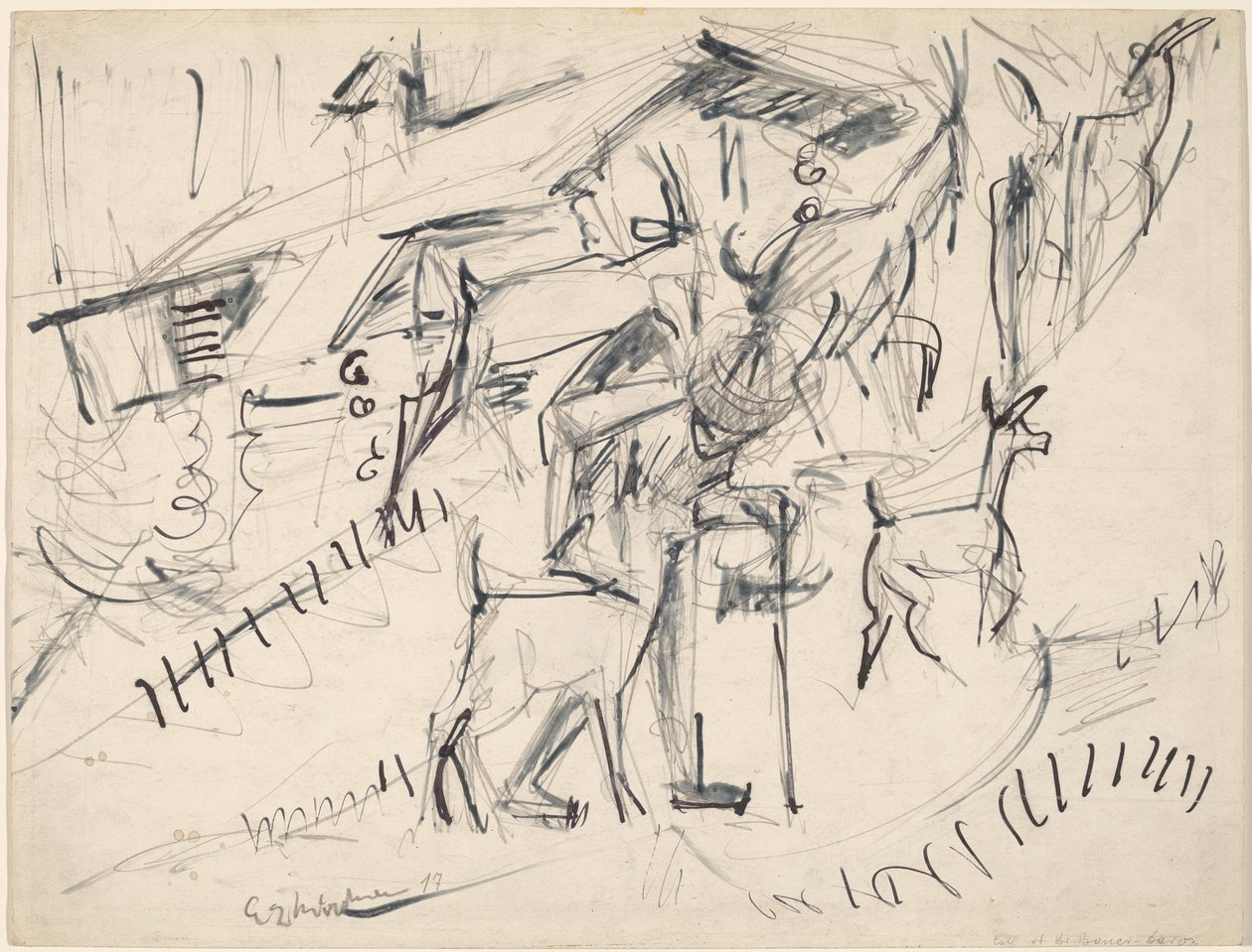 Pastýř s kozami od Ernst Ludwig Kirchner