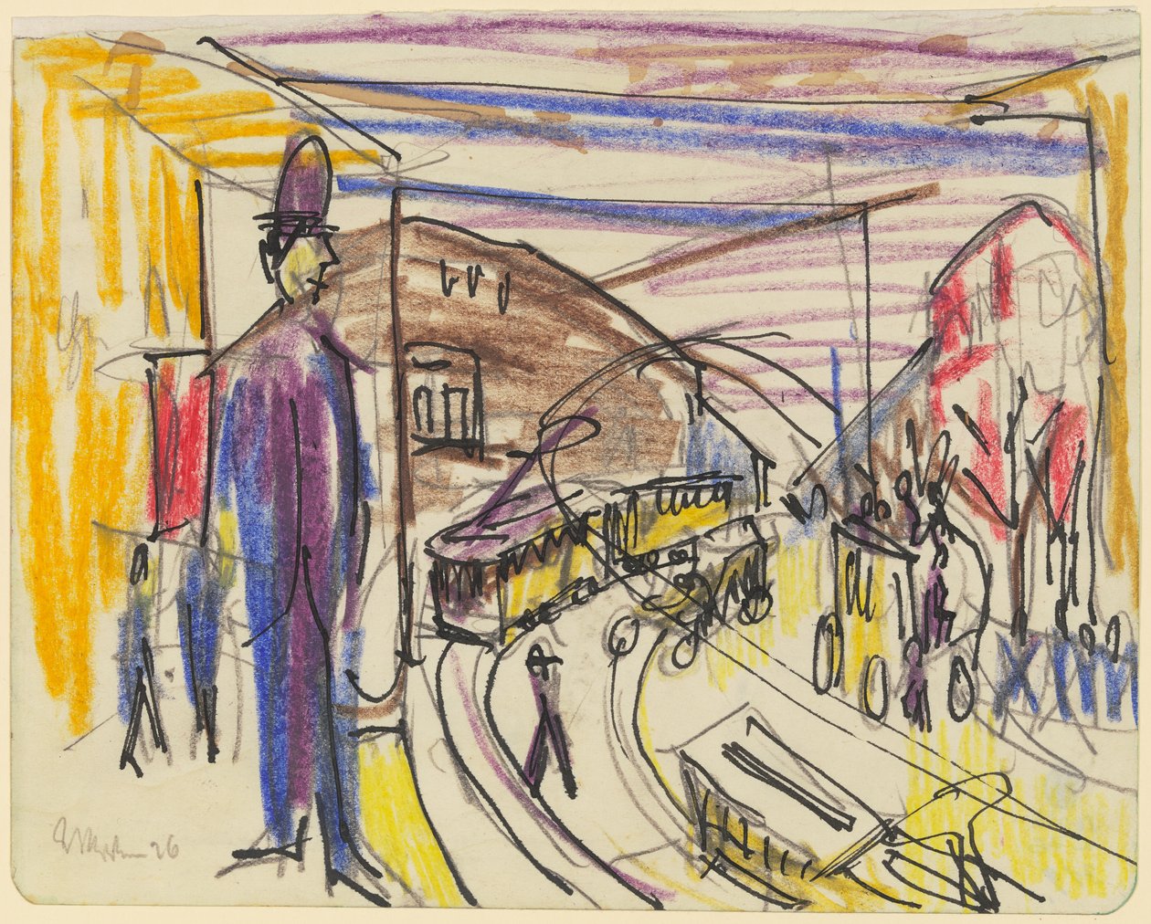 Městská ulice s tramvajemi od Ernst Ludwig Kirchner