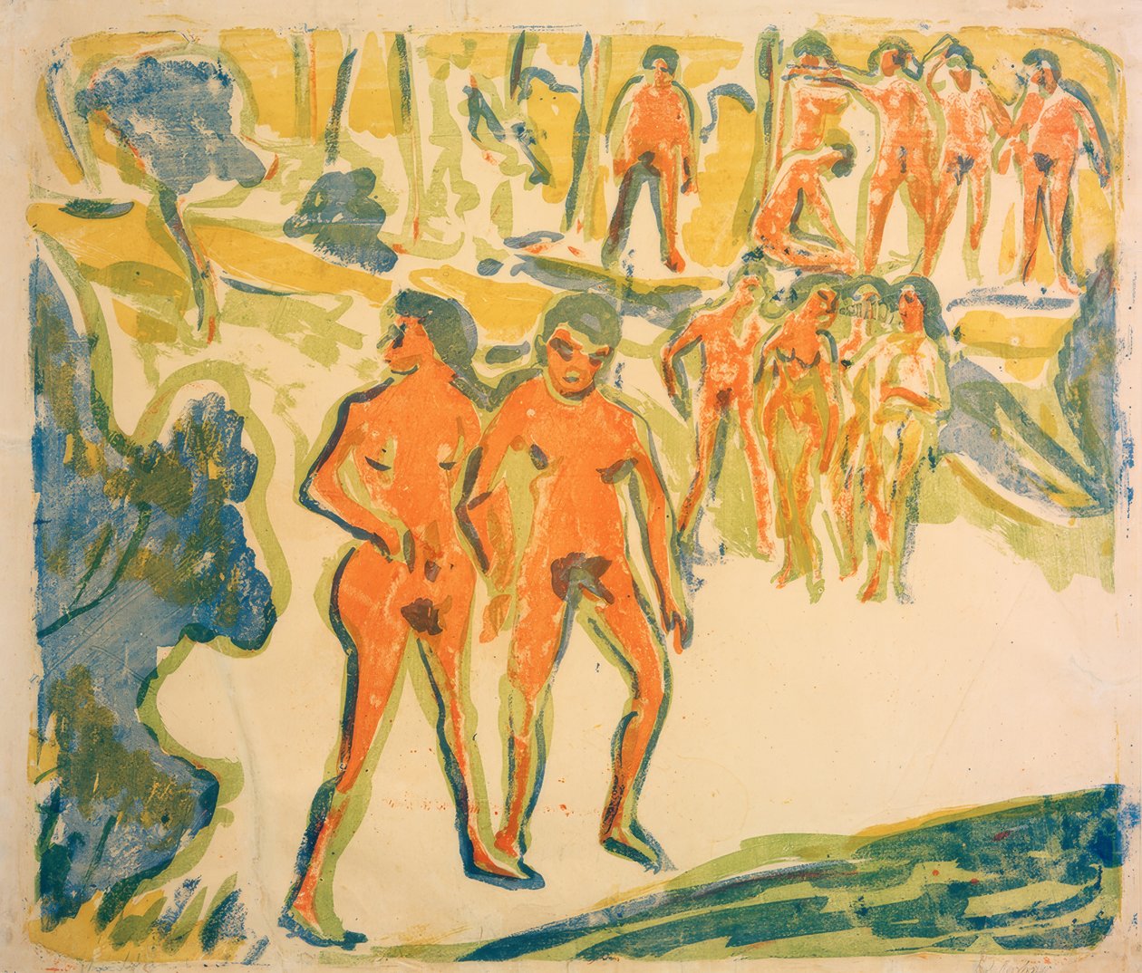 Skupina Badender od Ernst Ludwig Kirchner