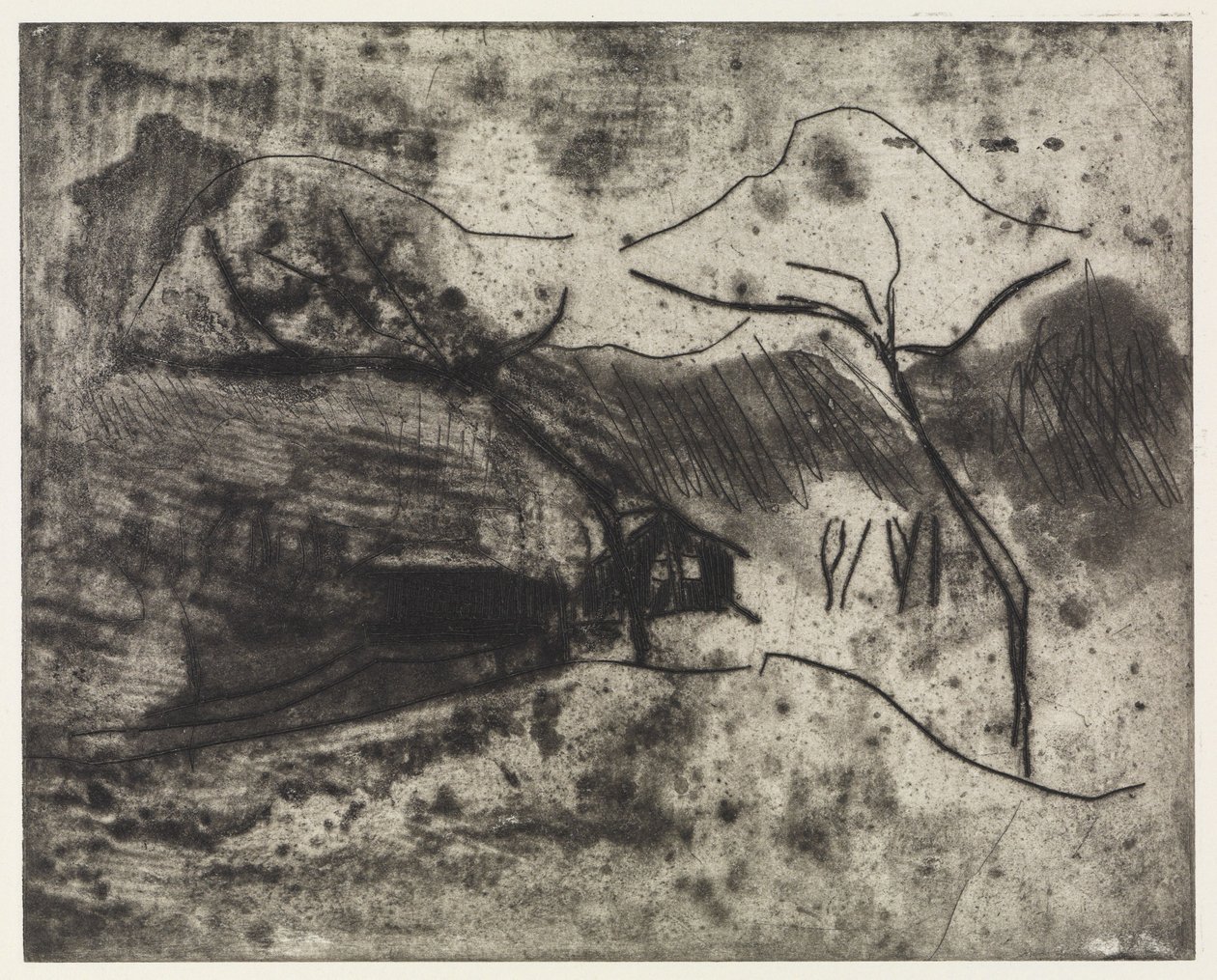 Chaloupka pod stromy ve sněhu / Pláž, vítr, lodě od Ernst Ludwig Kirchner