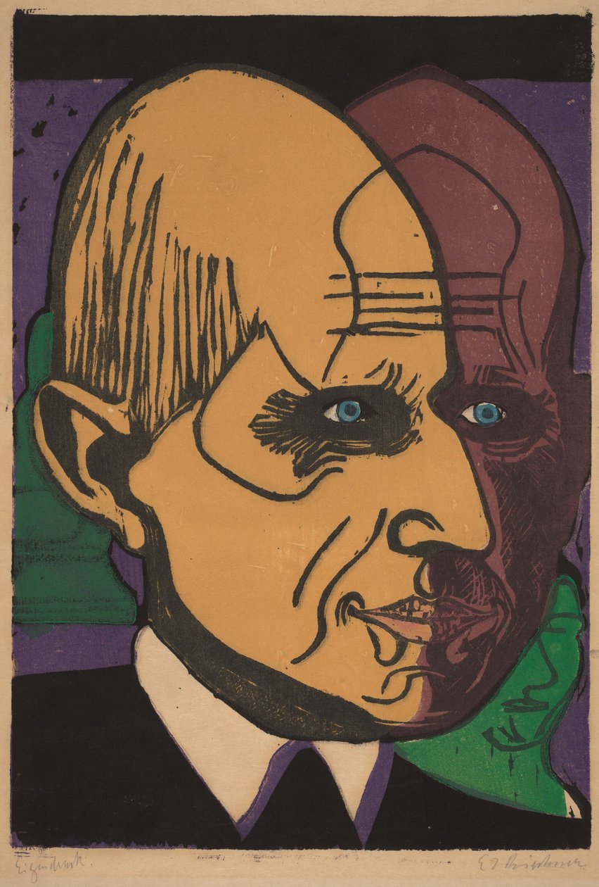 Hlavová studie doktora Bauera od Ernst Ludwig Kirchner