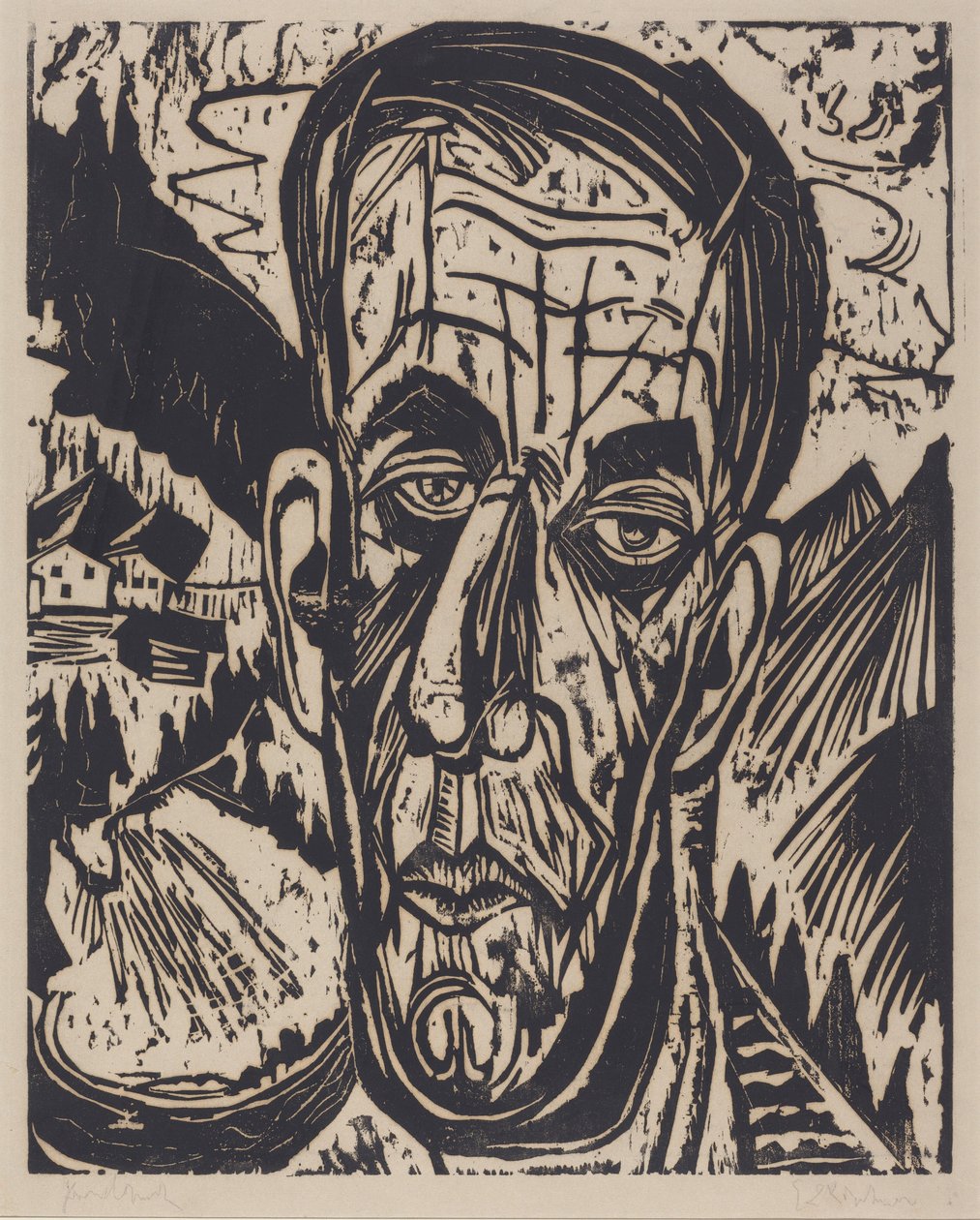 Head of van de Velde, Bright (Kopf van de Velde, Hell) od Ernst Ludwig Kirchner