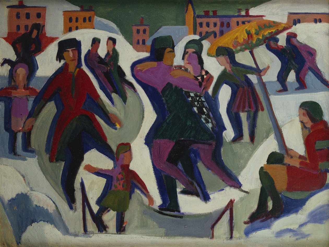Kluziště s bruslaři, 1925 od Ernst Ludwig Kirchner