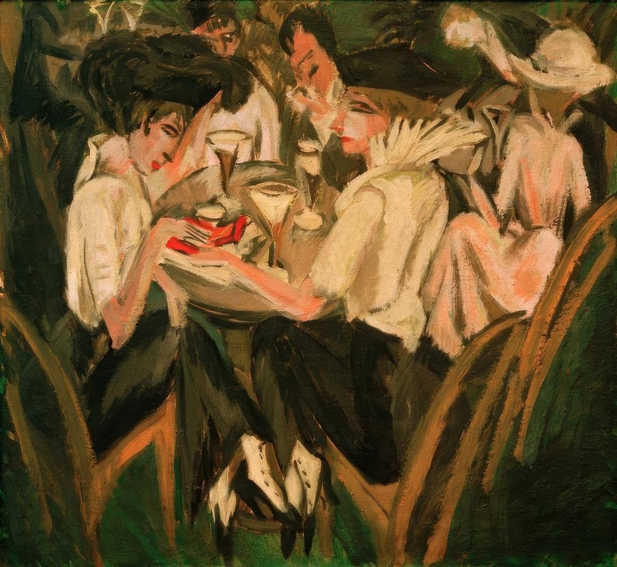 Na zahrádce kavárny od Ernst Ludwig Kirchner