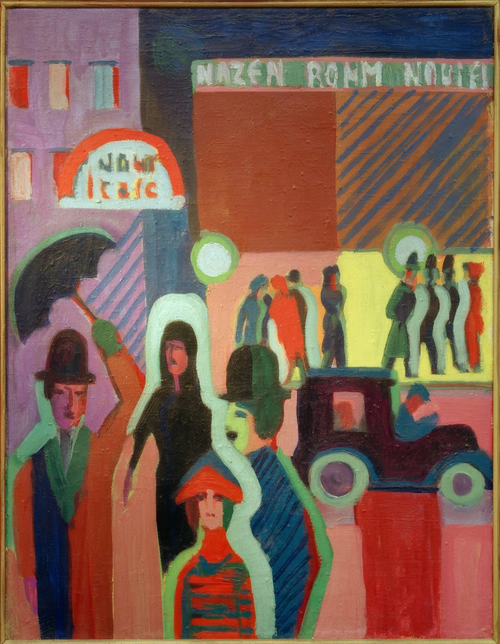 Obchodní dům v dešti od Ernst Ludwig Kirchner