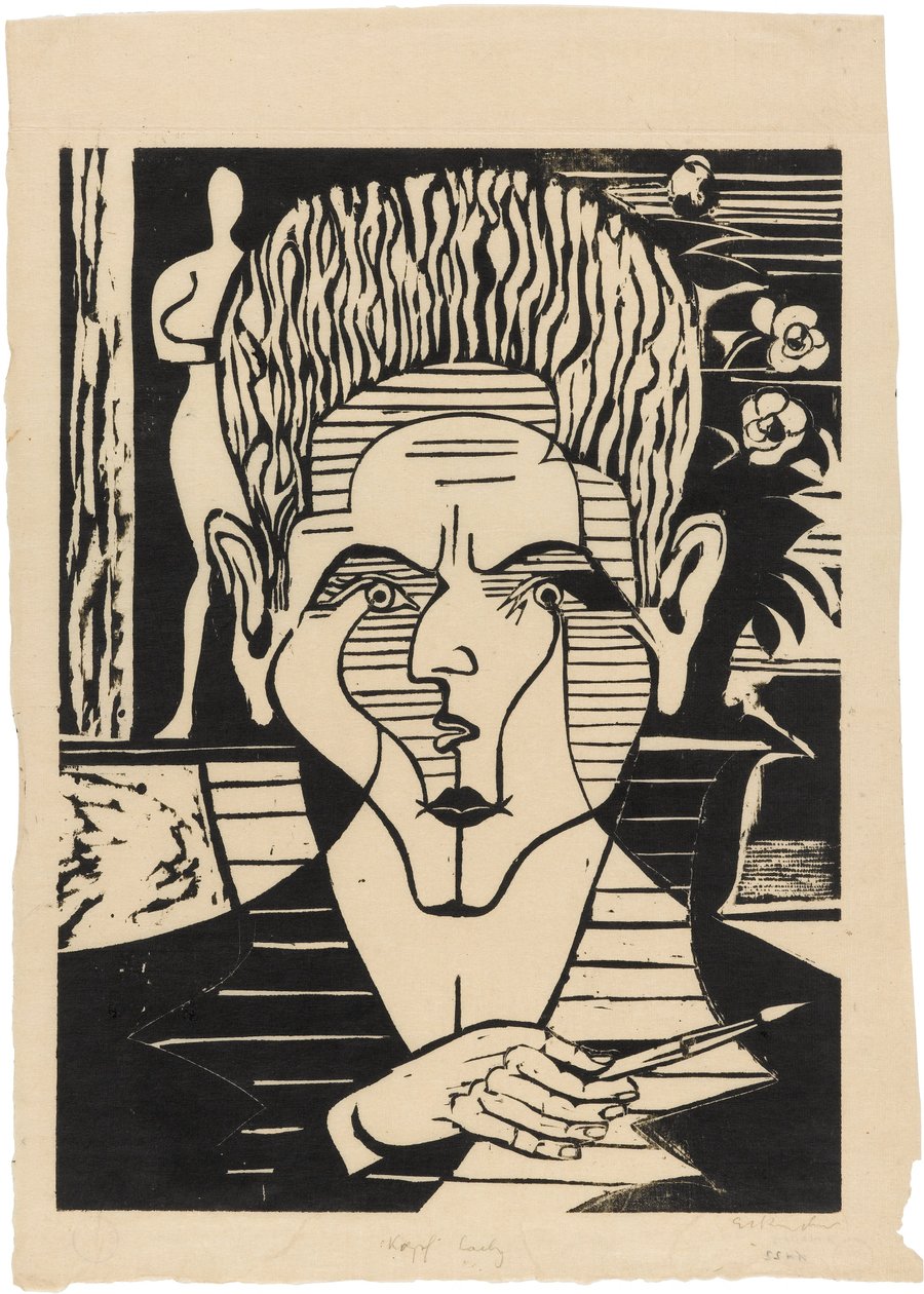 Hlava Christiana Antona Laelyho (1913-1992) od Ernst Ludwig Kirchner