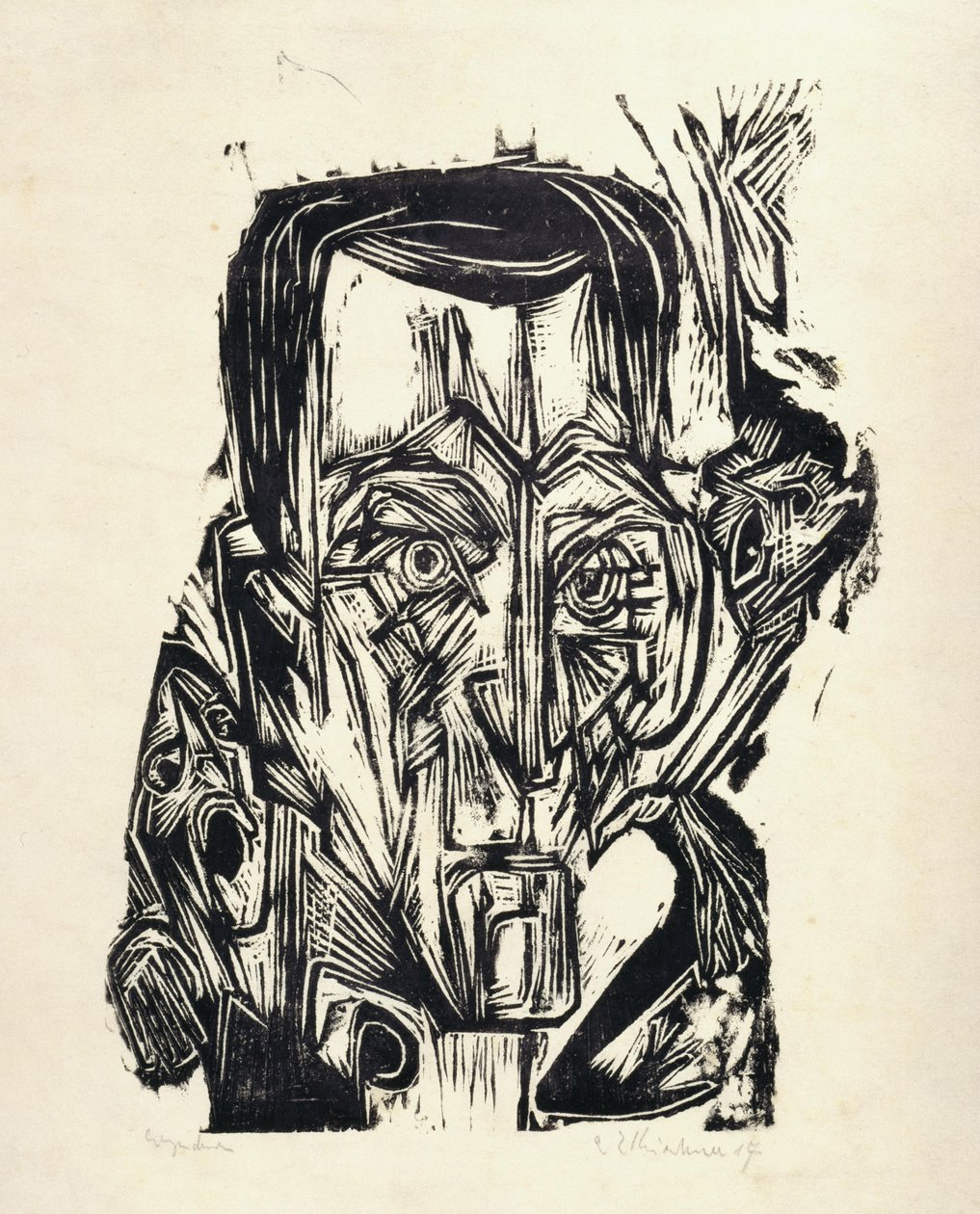 Hlava básníka Franka I. od Ernst Ludwig Kirchner
