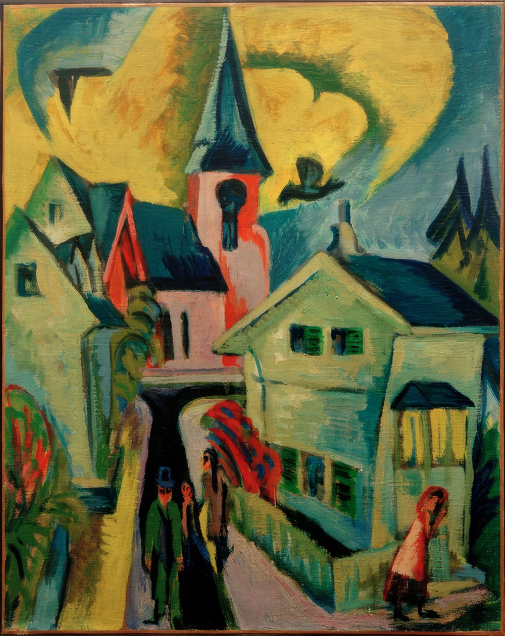 Königstein s červeným kostelem od Ernst Ludwig Kirchner
