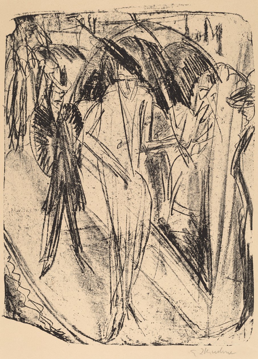 Dáma v dešti od Ernst Ludwig Kirchner