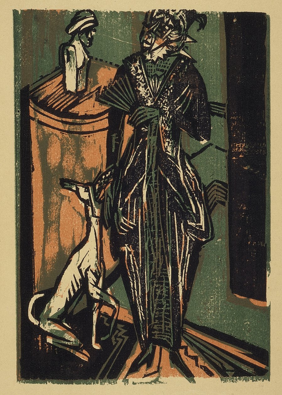 Dáma se psem od Ernst Ludwig Kirchner