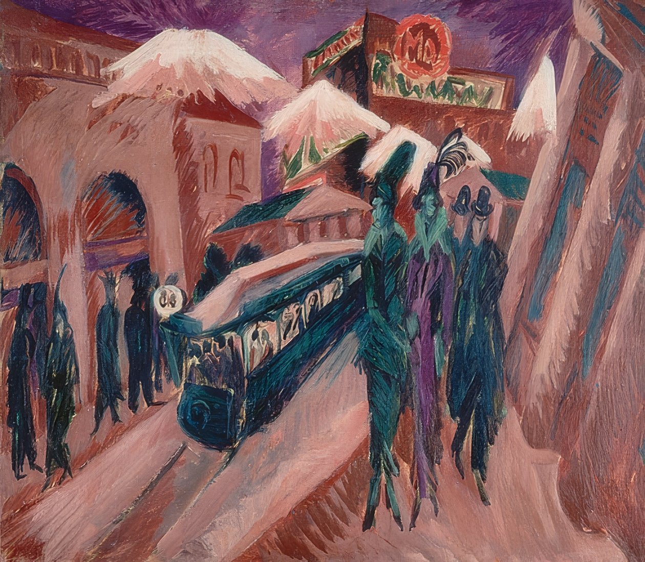 Leipziger Strasse s elektrickým vlakem. 1914 od Ernst Ludwig Kirchner