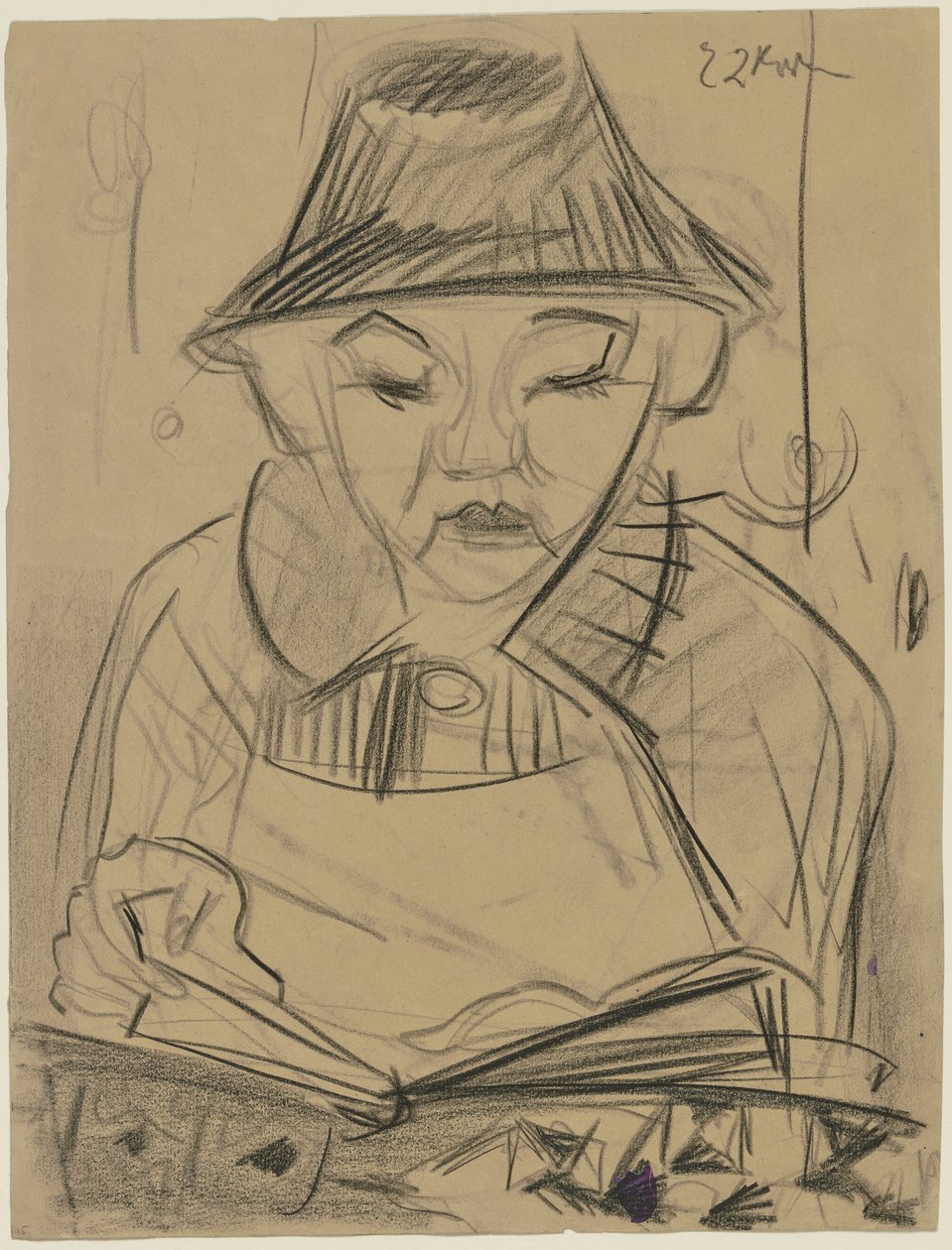 Čtoucí chlapec od Ernst Ludwig Kirchner