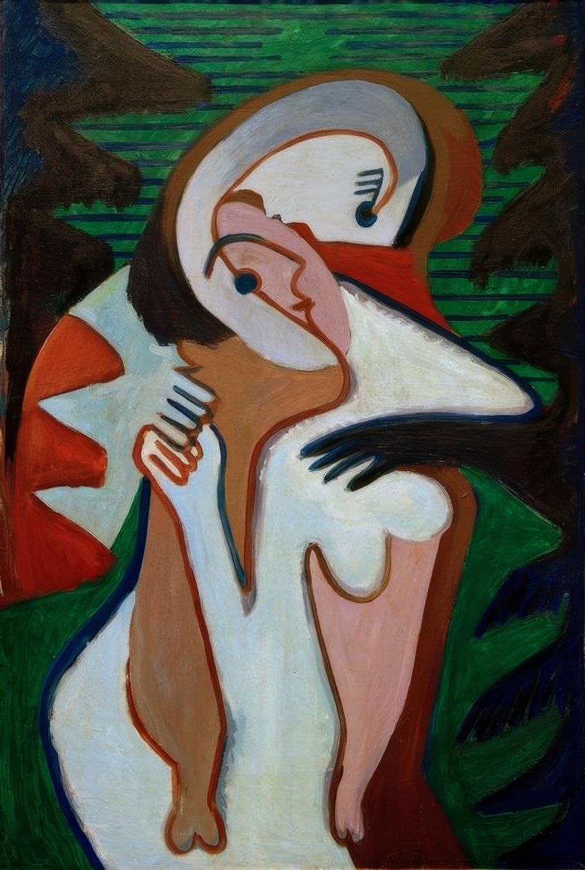 Milenci - Polibek od Ernst Ludwig Kirchner