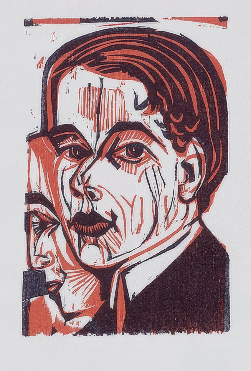 Mužská hlava (autoportrét). 1926 od Ernst Ludwig Kirchner