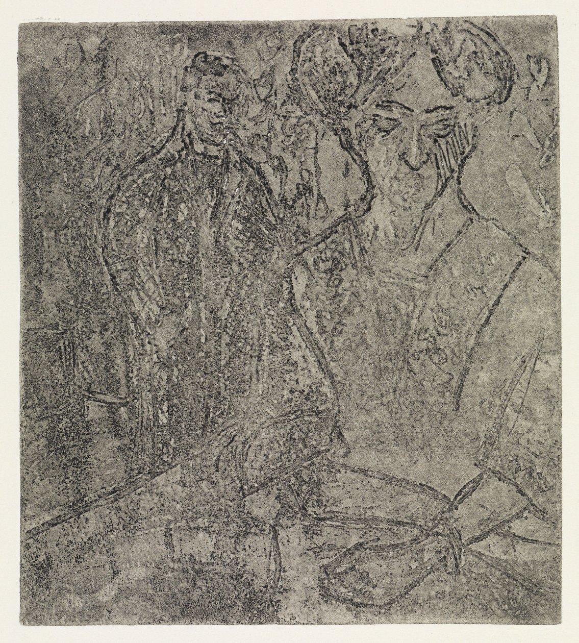 Muž a sedící žena / blondýnka a černoška od Ernst Ludwig Kirchner
