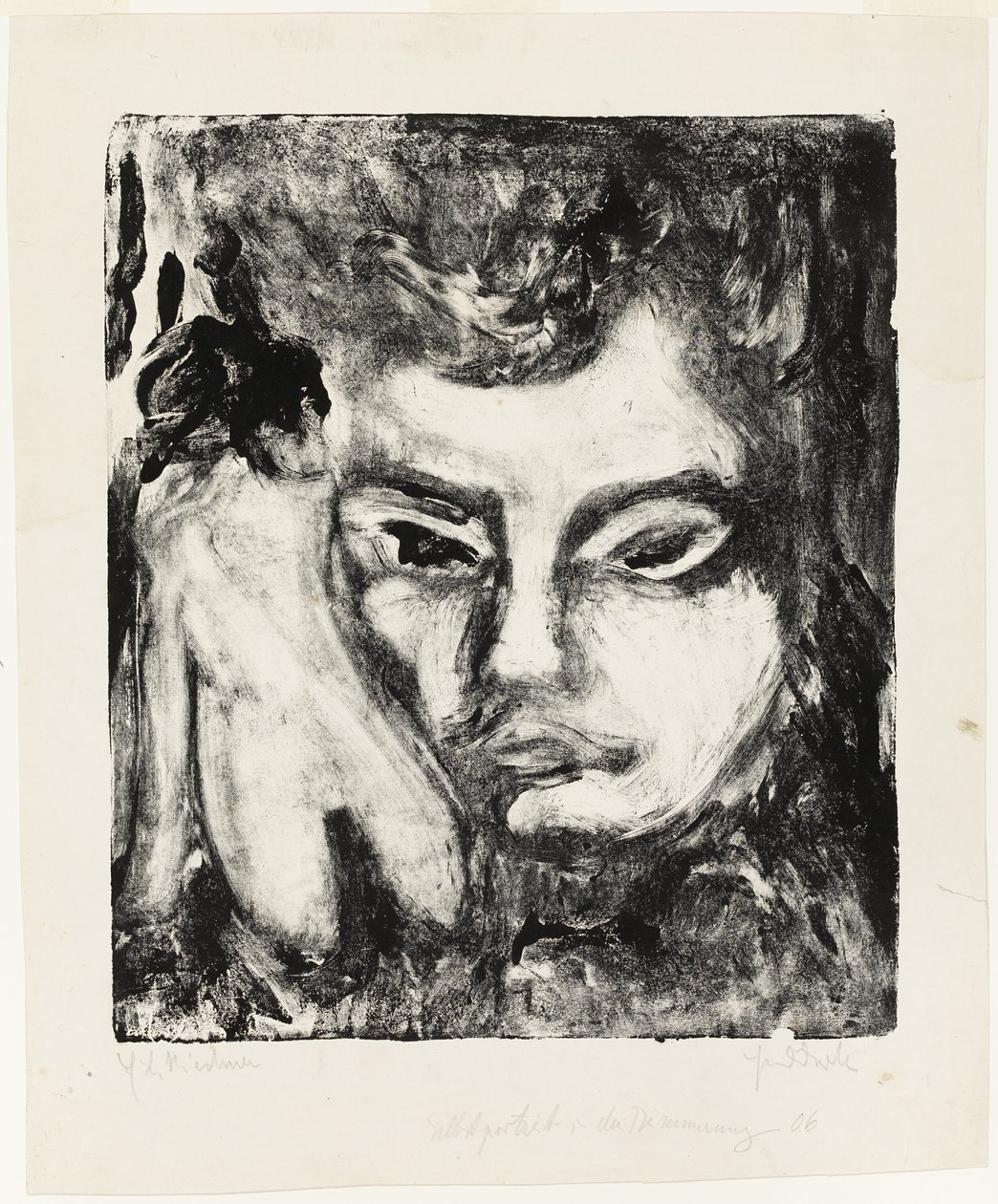 Hlava muže s aktem od Ernst Ludwig Kirchner