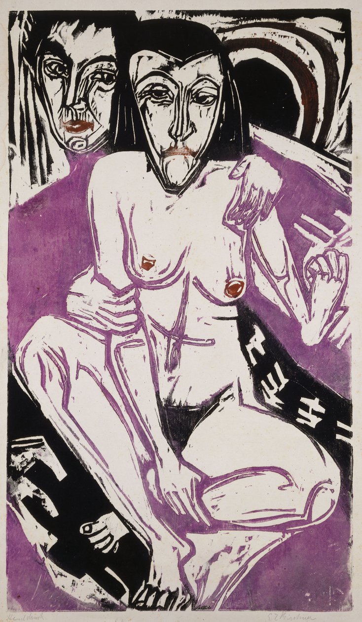 Melancholická dívka; Melancholisches Madchen, 1922 od Ernst Ludwig Kirchner