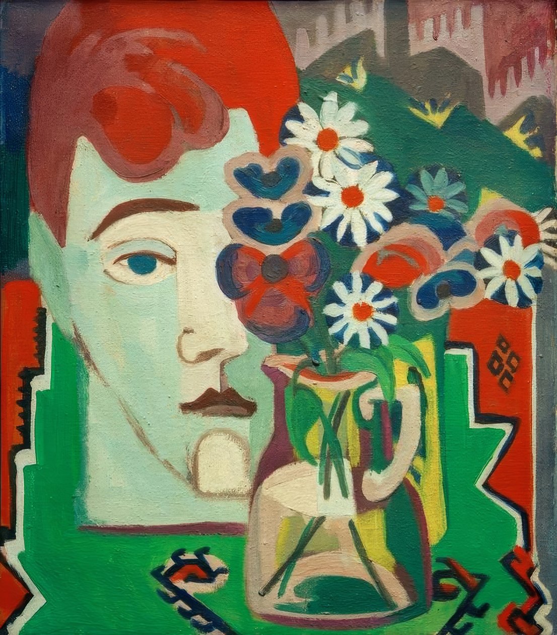 Millerova hlava s květinami od Ernst Ludwig Kirchner