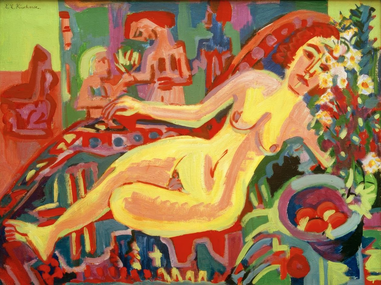 Nahá dívka na divanu od Ernst Ludwig Kirchner