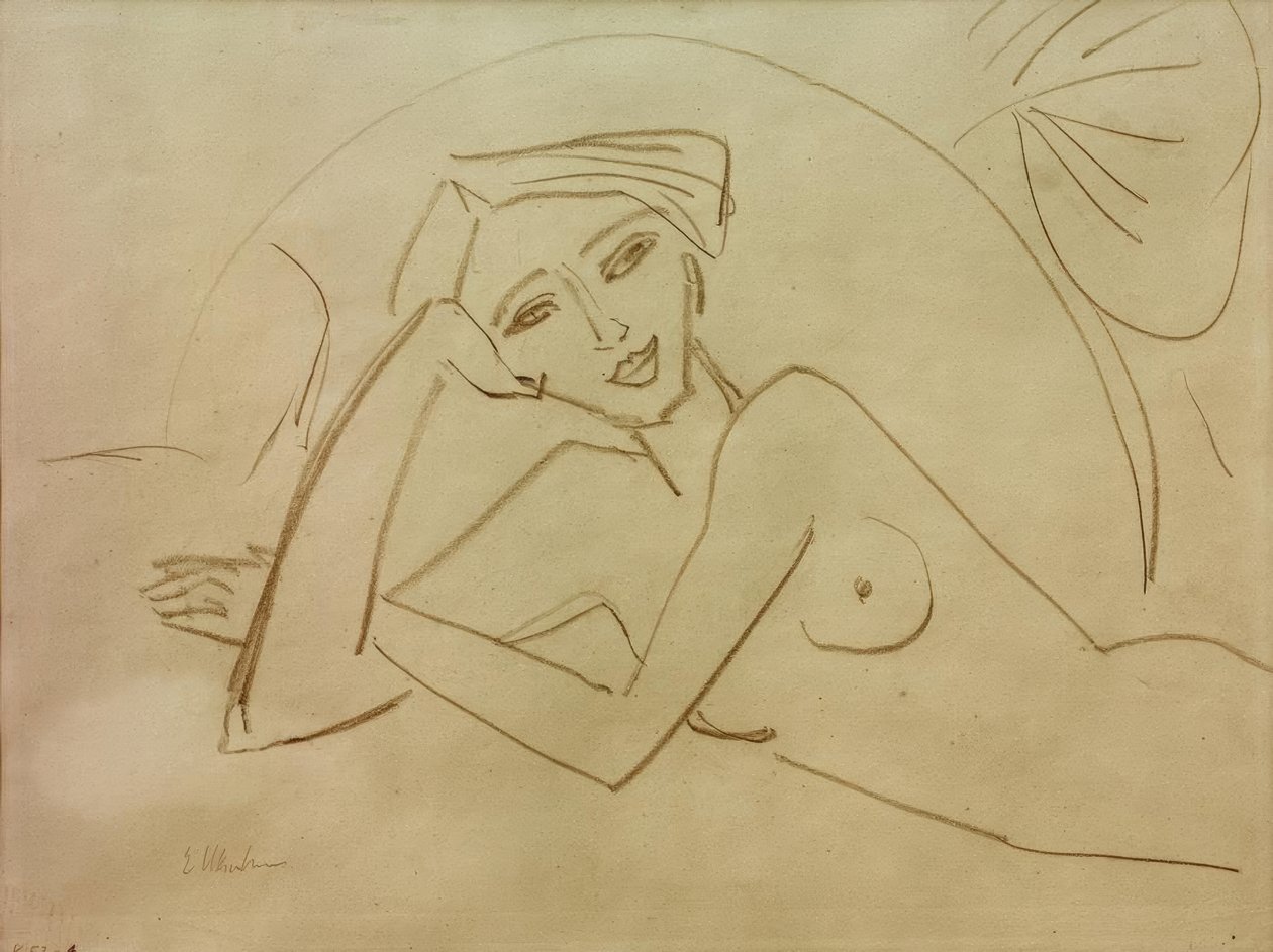Nahá dívka vleže od Ernst Ludwig Kirchner