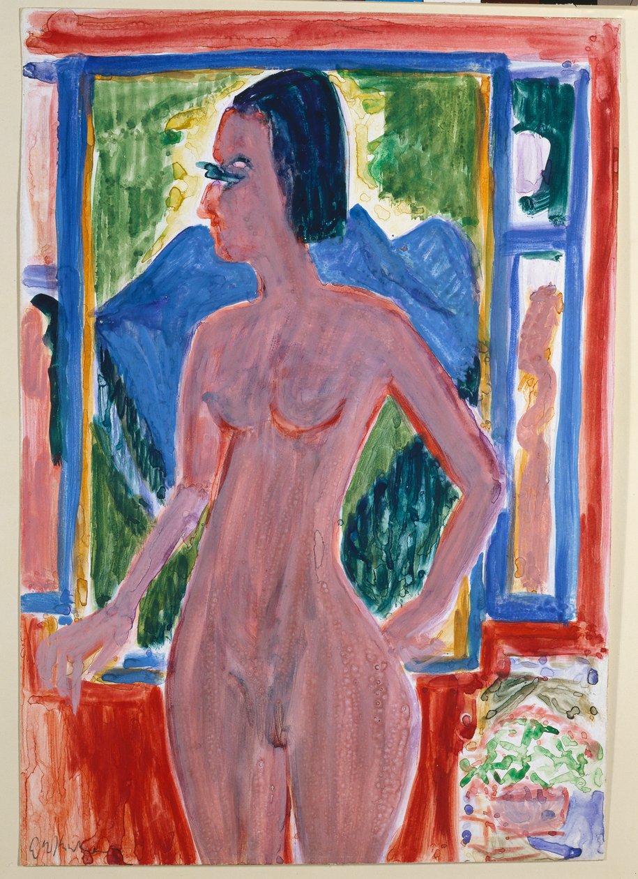 Nahá žena u okna od Ernst Ludwig Kirchner
