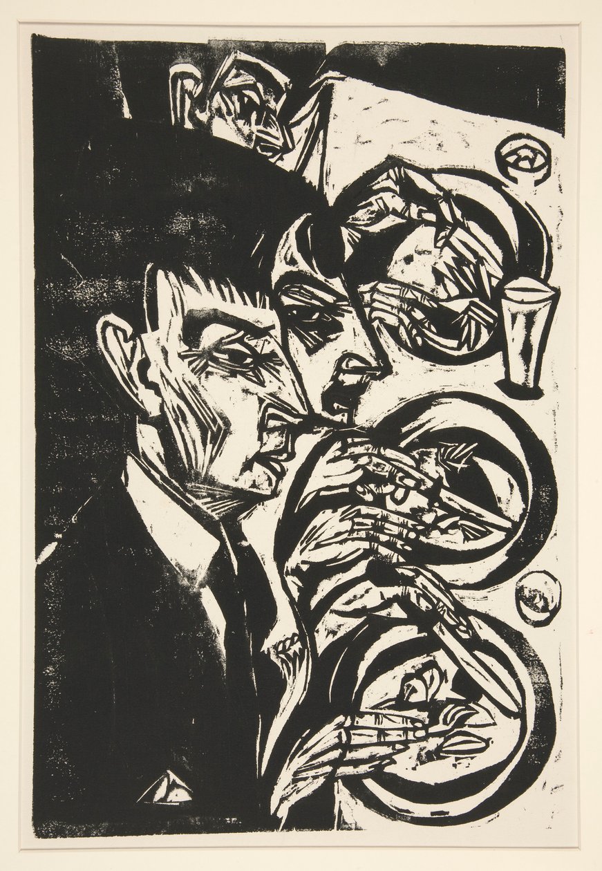 Nervoese beim Diner (Nervózní lidé na večeři) od Ernst Ludwig Kirchner
