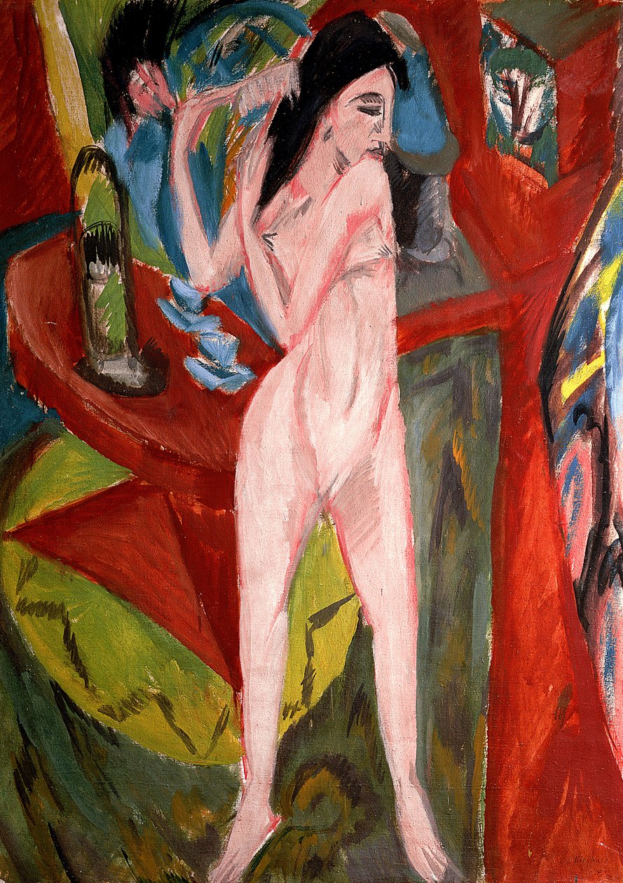 Nahá žena česání vlasů od Ernst Ludwig Kirchner