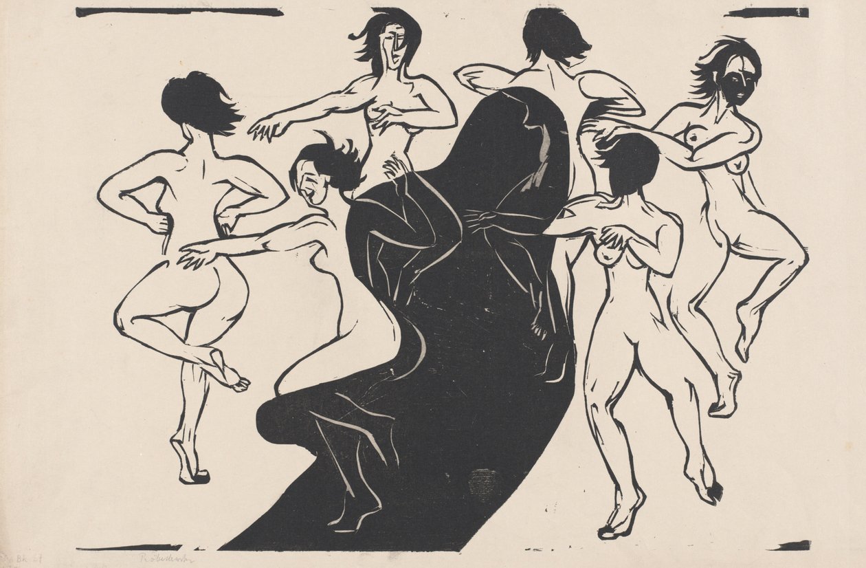 Akty tančící kolem stínu od Ernst Ludwig Kirchner