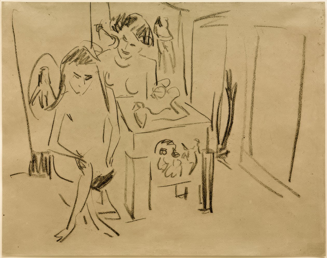 Bez názvu (Dodo a Fränzi ve studiu) od Ernst Ludwig Kirchner
