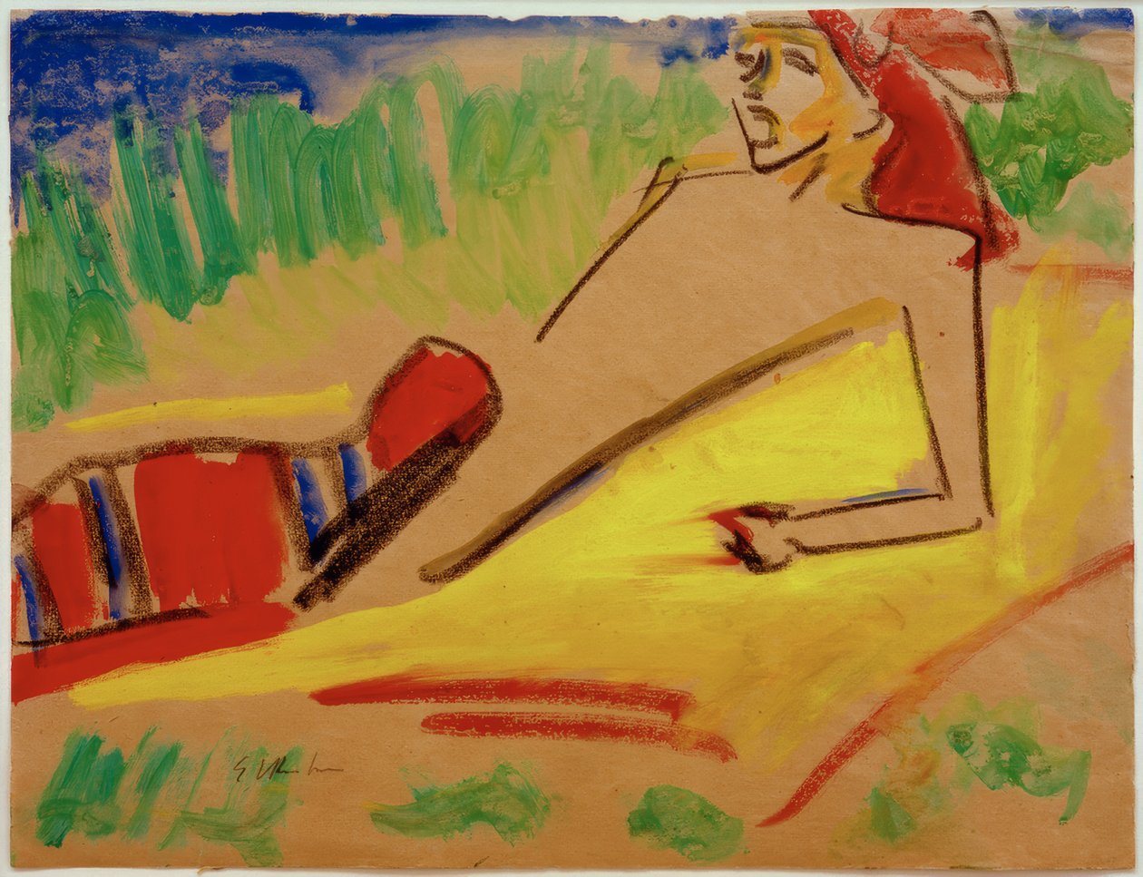 Bez názvu (Fränzi, ležící u vody) od Ernst Ludwig Kirchner