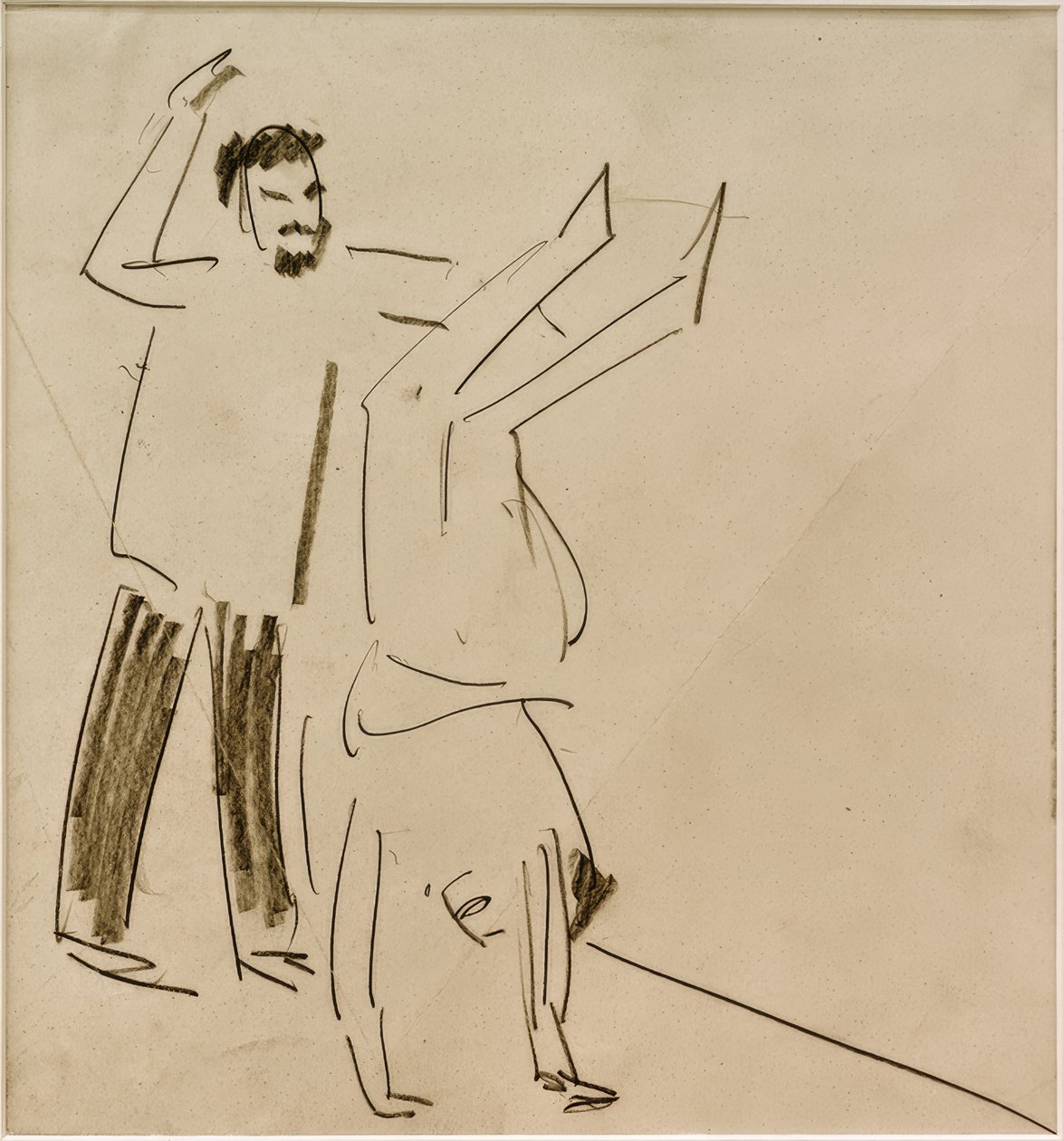 Bez názvu (muž s dívkou ve stojce) od Ernst Ludwig Kirchner