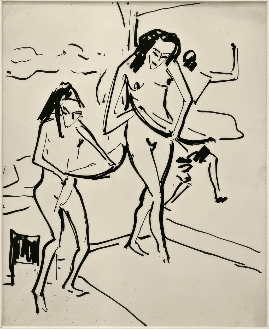 Bez názvu (Marcella a Senta s lukem) od Ernst Ludwig Kirchner