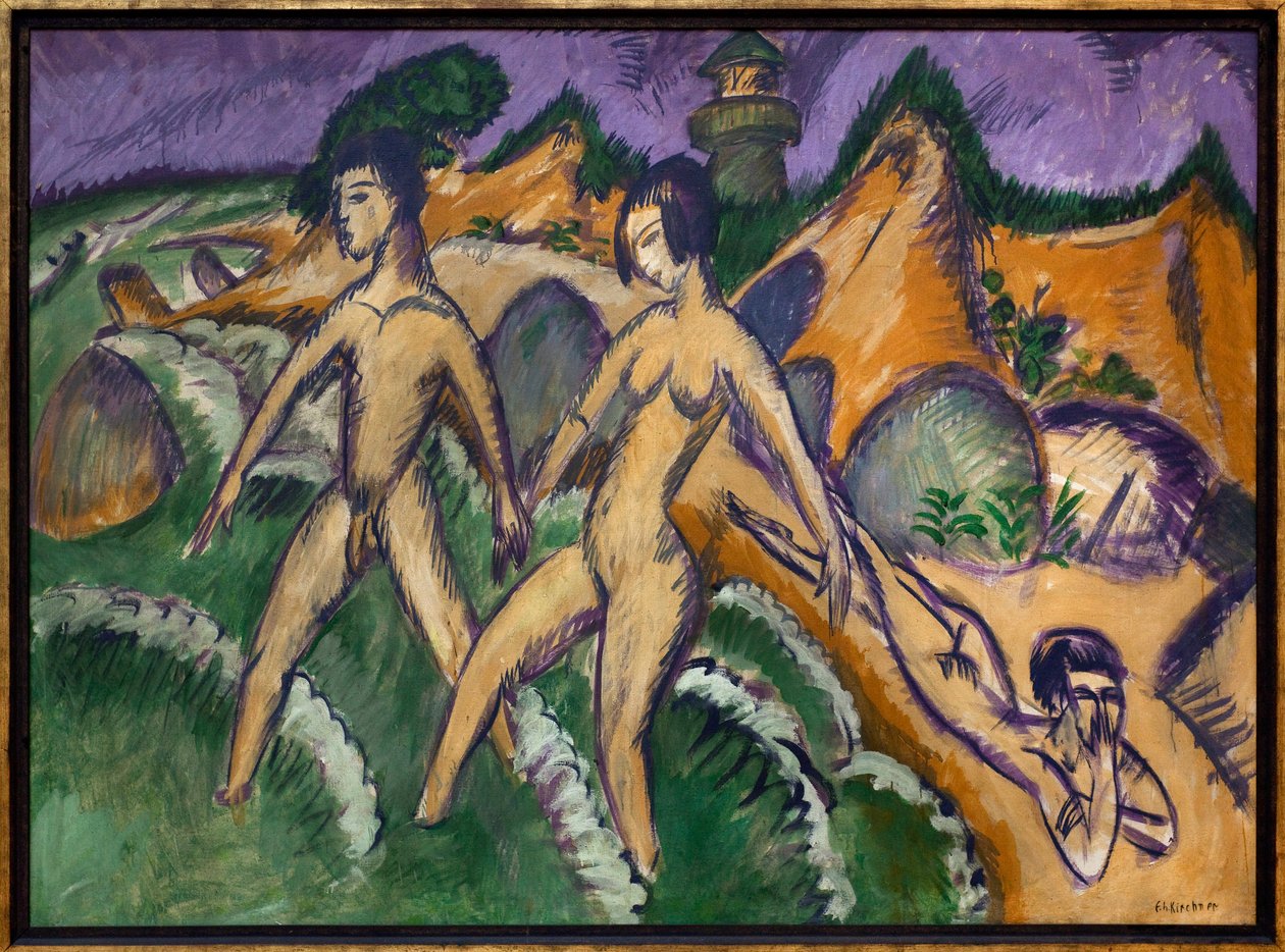 Přes moře. Obraz Ernsta Ludwiga Kirchnera (1880-1938), olej na plátně od Ernst Ludwig Kirchner