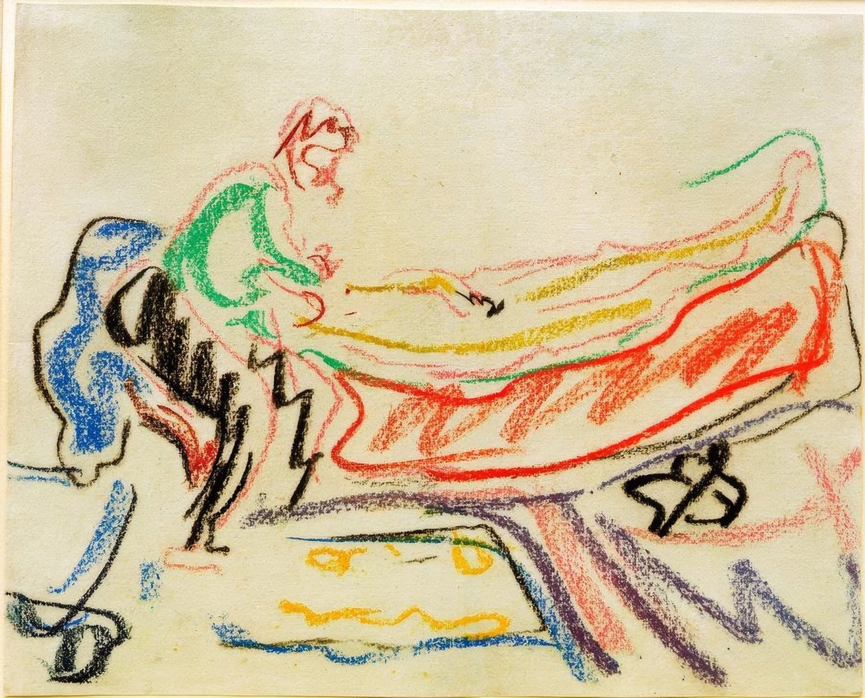 Pár na Canapee (Erich Heckel a modelka) od Ernst Ludwig Kirchner