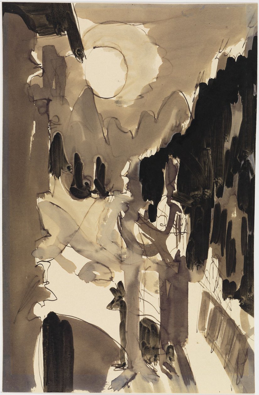 Pár v měsíčním světle před domem od Ernst Ludwig Kirchner