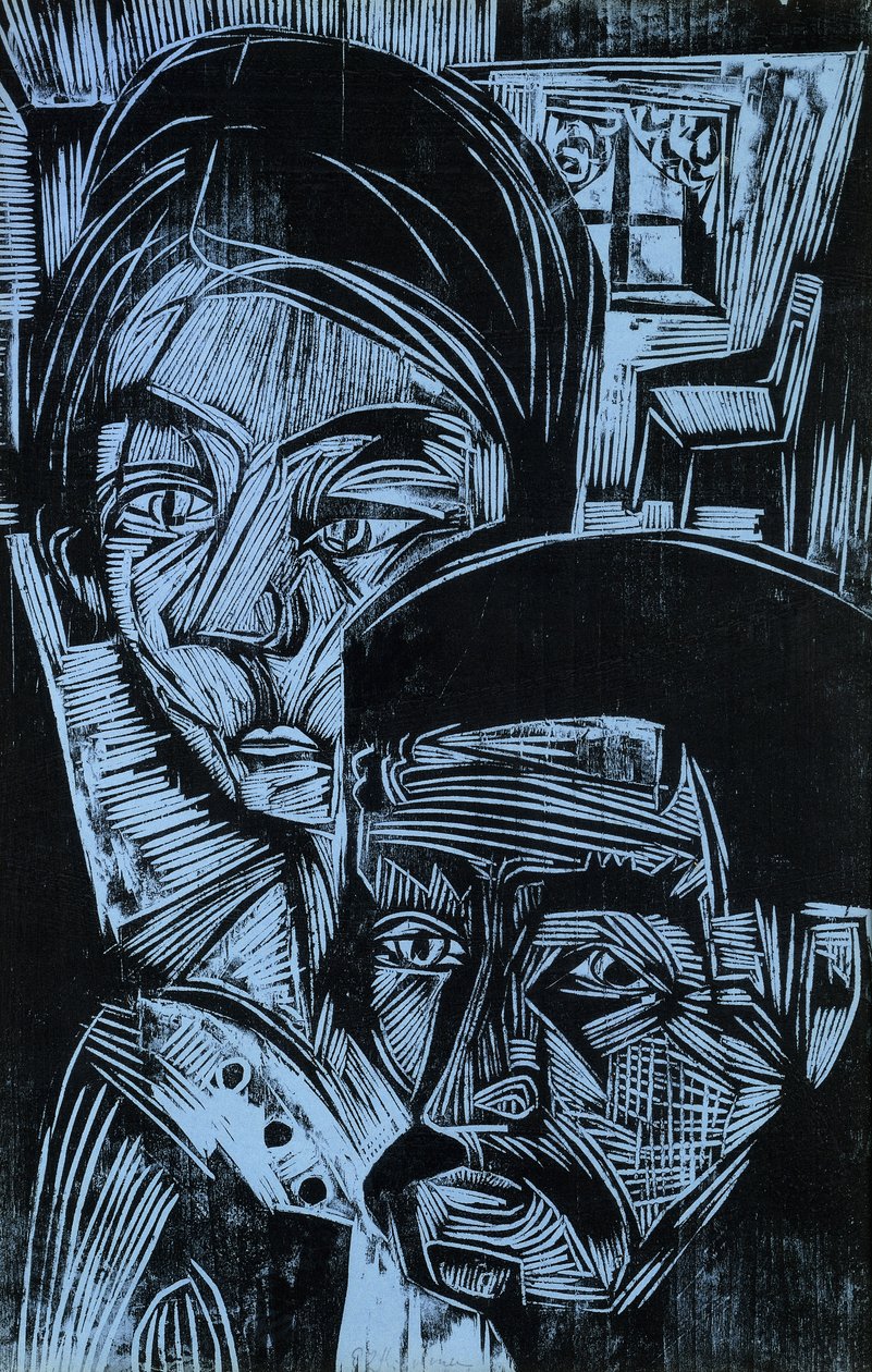 Selský pár v chalupě, 1919 od Ernst Ludwig Kirchner