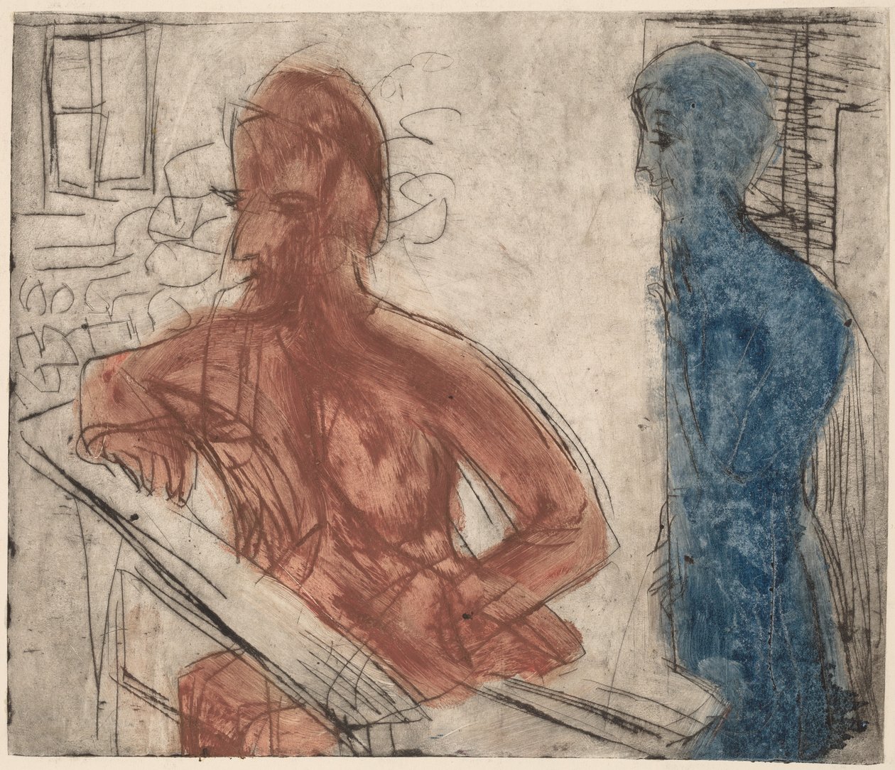 Sedlák a dívka od Ernst Ludwig Kirchner
