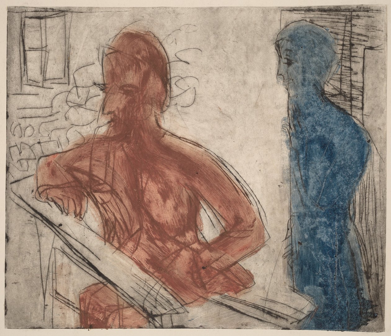 Rolník a dívka od Ernst Ludwig Kirchner