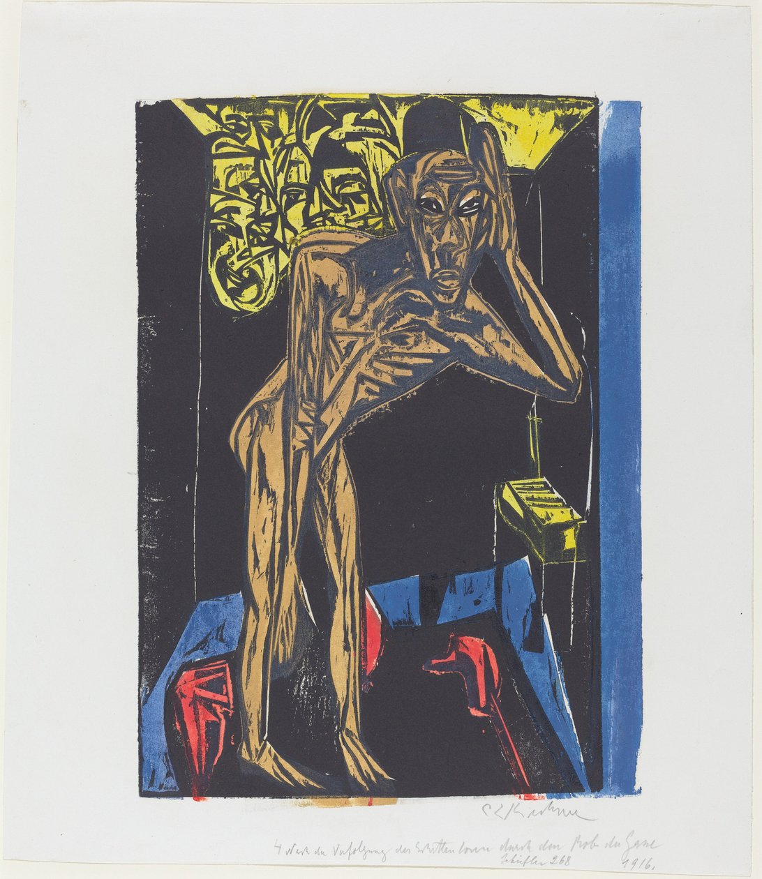 Podivuhodný příběh Petera Schlemihla: Schlemihl v samotě svého pokoje od Ernst Ludwig Kirchner