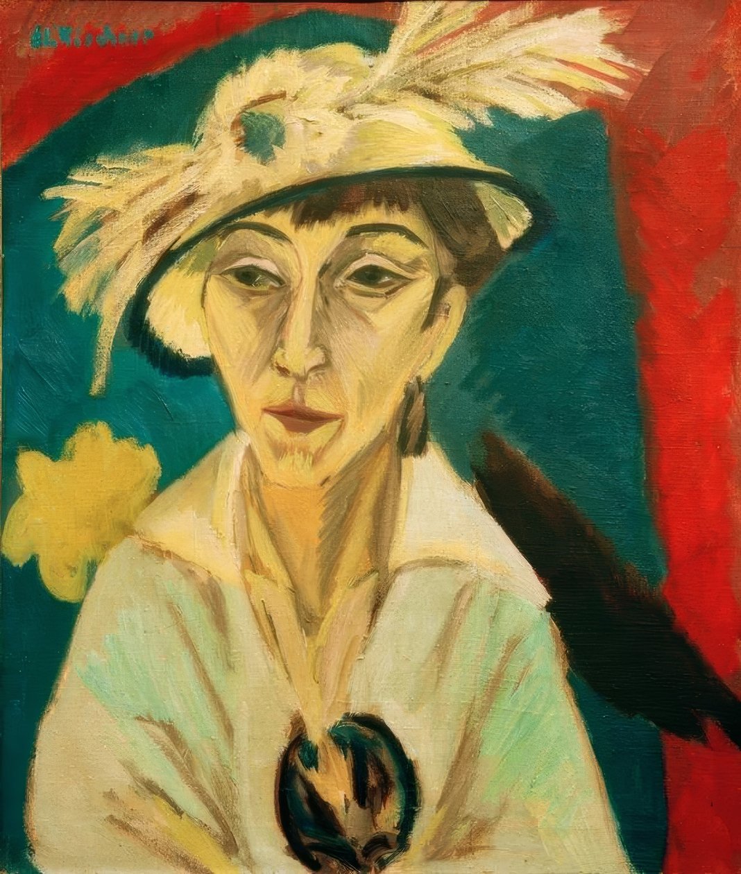 Portrét Erny Schilling (nemocná žena, dáma s kloboukem) od Ernst Ludwig Kirchner