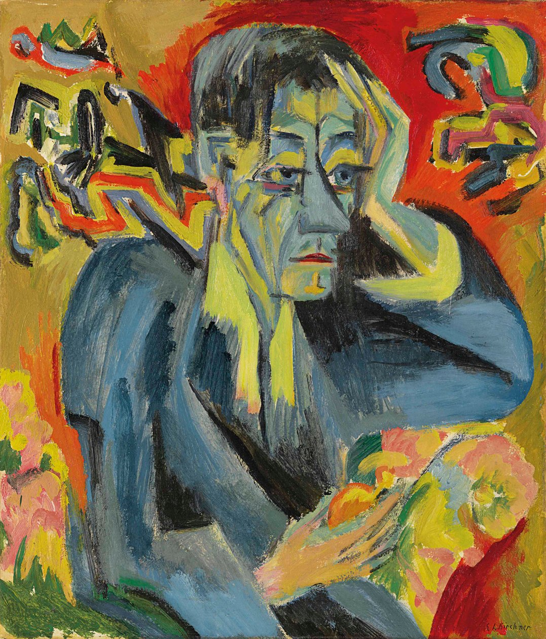 Portrét básníka Leonharda Franka, 1917. od Ernst Ludwig Kirchner