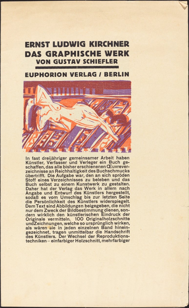 Ležící akt s kočkou od Ernst Ludwig Kirchner