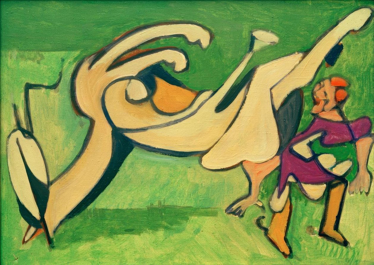 Jezdec s padlým koněm od Ernst Ludwig Kirchner