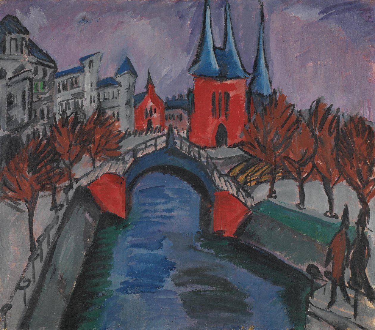 Rotes Elisabethufer, Berlín (kanál s mostem) od Ernst Ludwig Kirchner