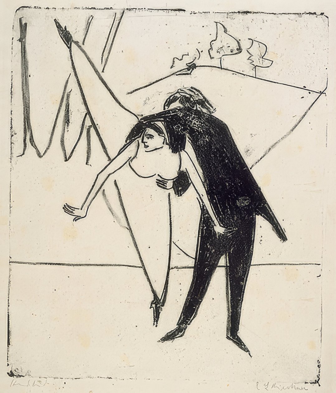 Nůžky (taneční akt). 1910 od Ernst Ludwig Kirchner
