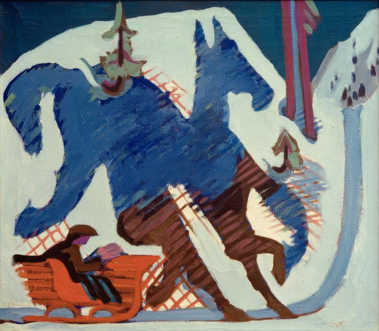 Jízda na saních od Ernst Ludwig Kirchner
